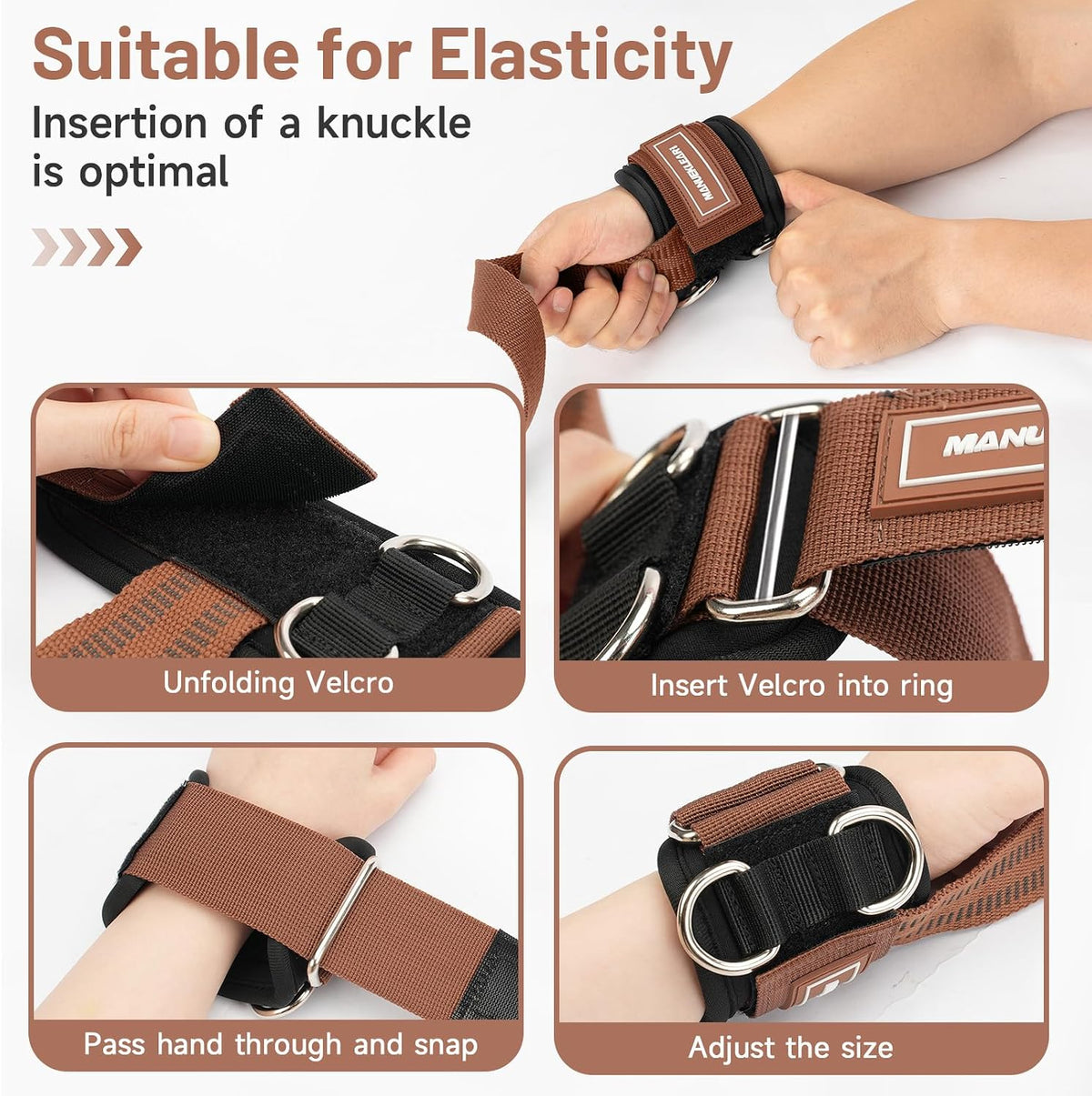 Wrist straps with D-rings