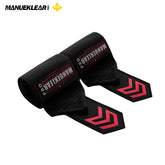 MANUEKLEAR Weightlifting Wrist Wraps, Professional Wrist Support for Powerlifting Competitions, Strength Training and Bodybuilding