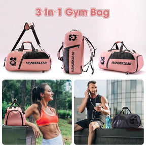 3-In-1 Gym Bag with Shoe Compartment