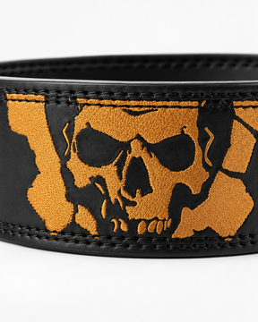 Heavy-duty lever lifting belt in black/gold