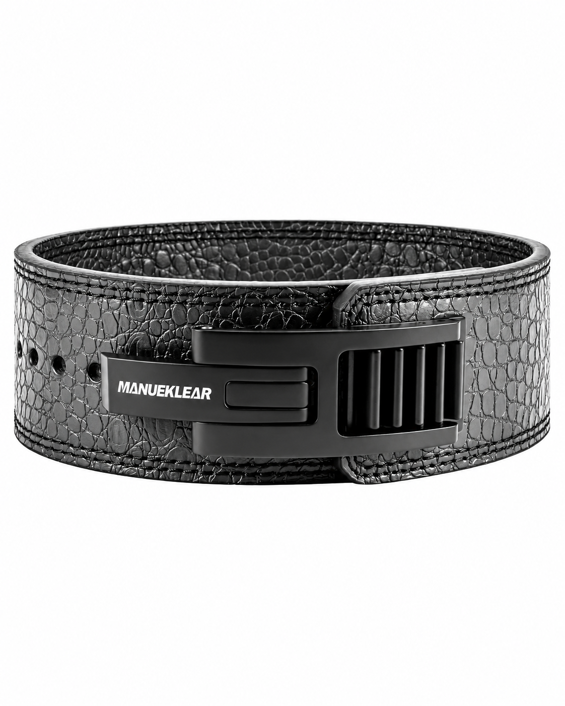 MANUEKLEAR 10mm Quick-Lock Lever Weightlifting Belt — Midnight Black