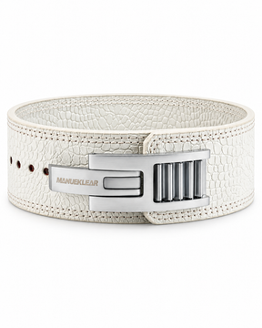 10mm lever belt in pearl white