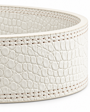 MANUEKLEAR quick-lock lifting belt in pearl white
