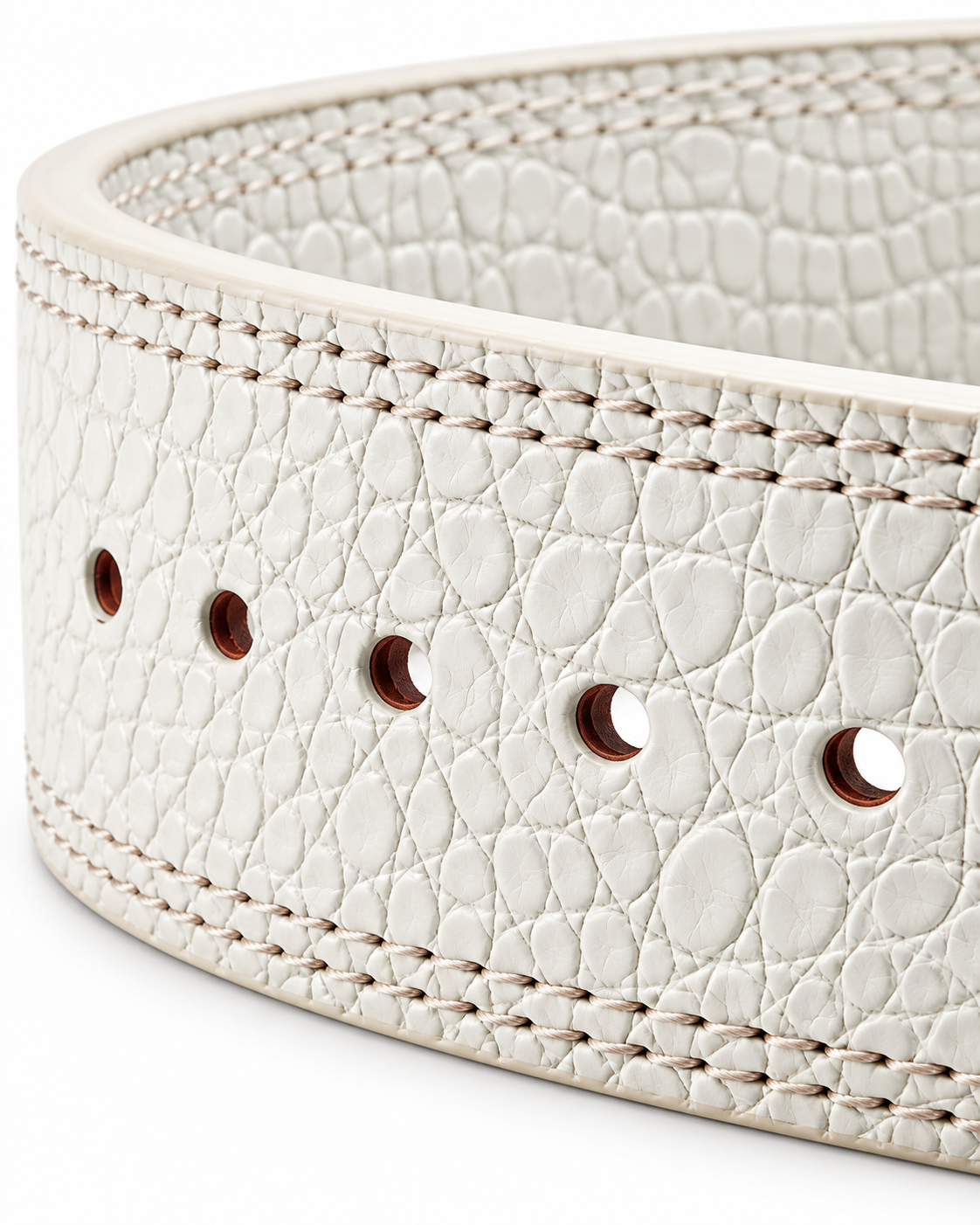 Quick-lock lever weightlifting belt in pearl white
