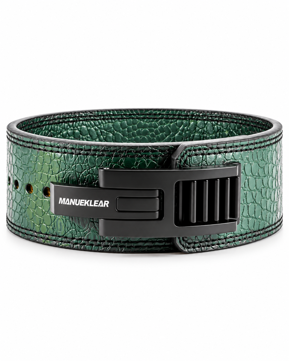 MANUEKLEAR 10mm quick-lock lever weightlifting belt in forest green