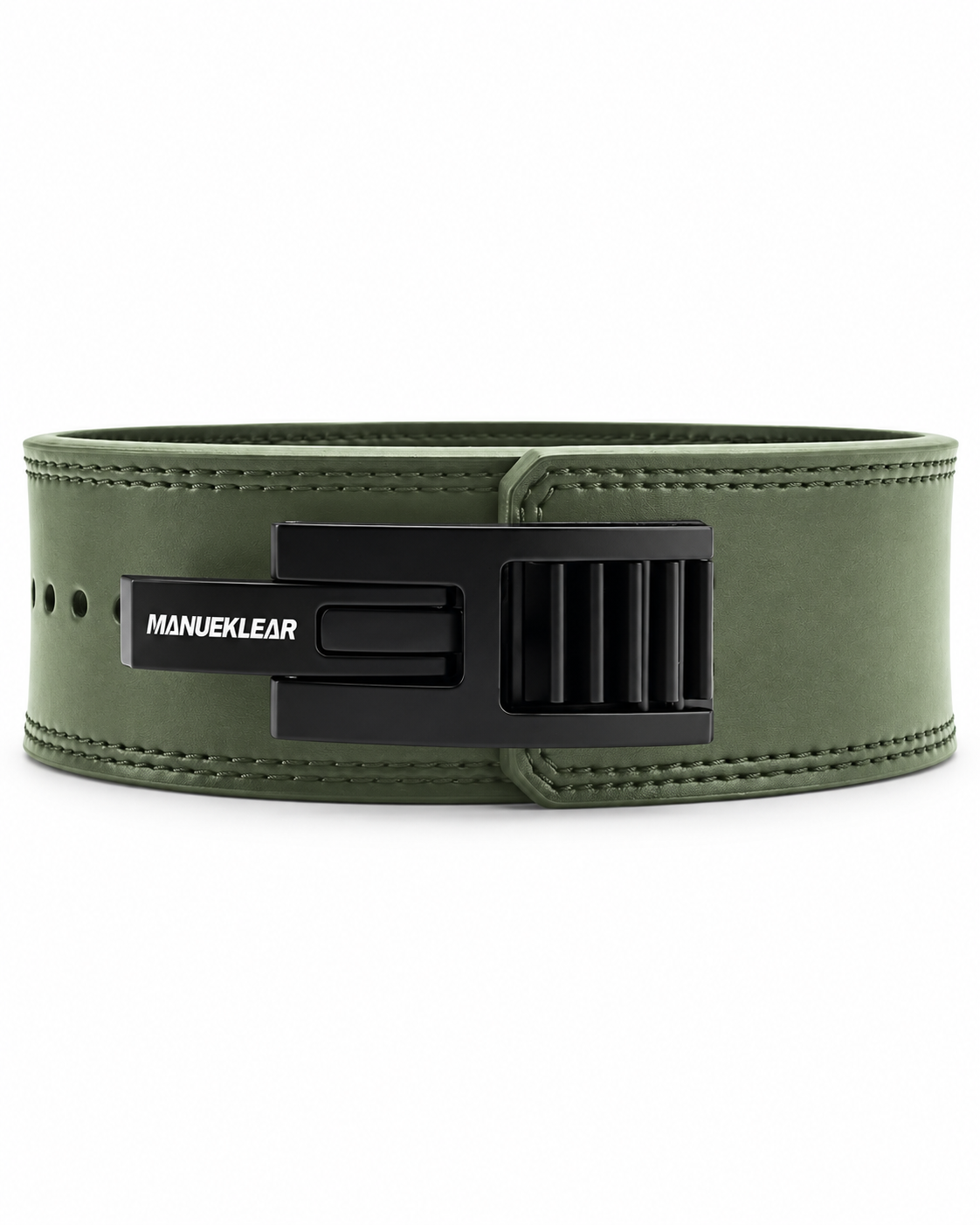 Adjustable weightlifting lever belt in olive green