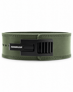 Adjustable weightlifting lever belt in olive green