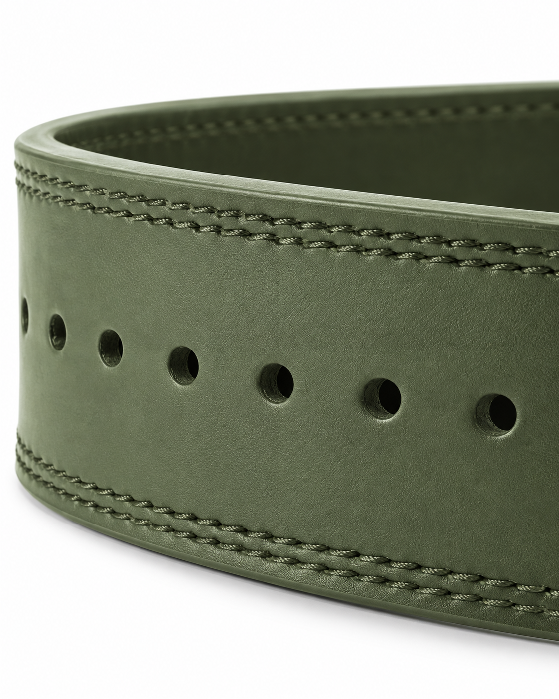 Adjustable weightlifting lever belt in olive green