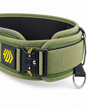 Adjustable belt for weighted dips in olive drab