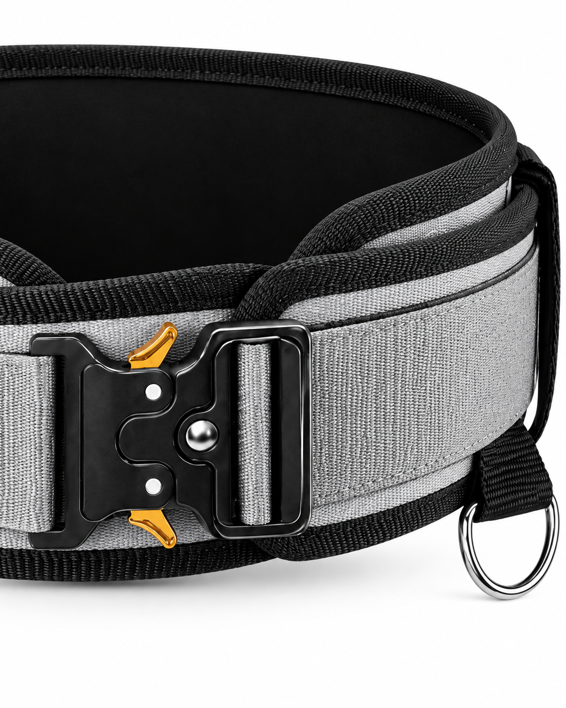 Adjustable belt for weighted dips in sleek grey
