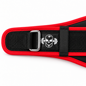 MANUEKLEAR gym weight belt in ruby red