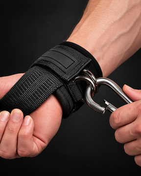 D-ring lifting straps in black