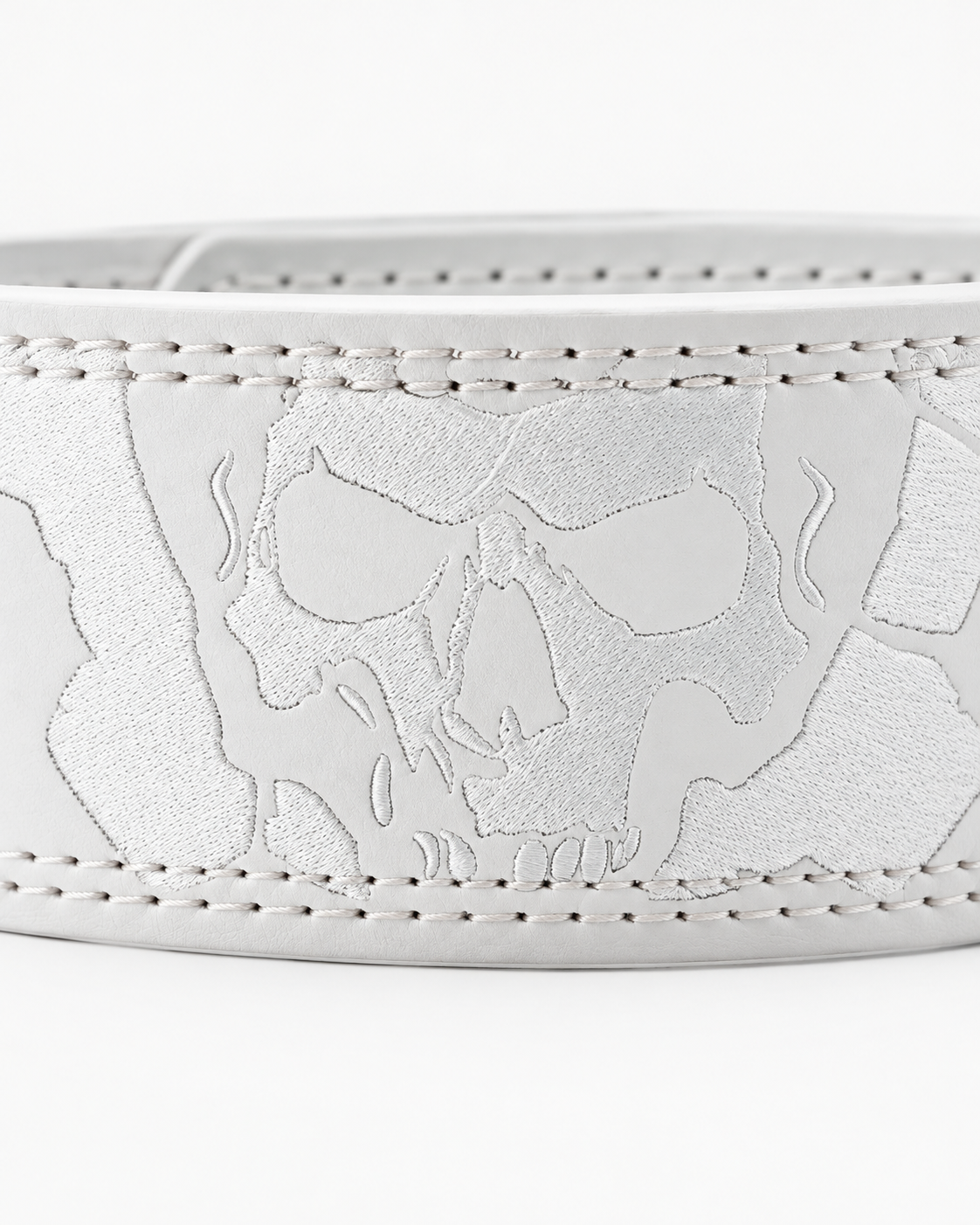 Heavy-duty lever lifting belt in white/silver