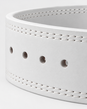 Adjustable weightlifting lever belt in white/silver