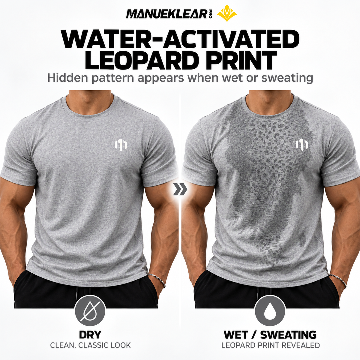 MANUEKLEAR Sweat-Reveal Leopard Gym Tee