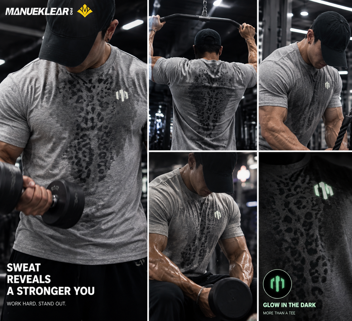 MANUEKLEAR Sweat-Reveal Leopard Gym Tee