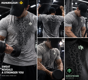 MANUEKLEAR Sweat-Reveal Leopard Gym Tee