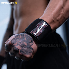 MANUEKLEAR Weightlifting Wrist Wraps, Professional Wrist Support for Powerlifting Competitions, Strength Training and Bodybuilding