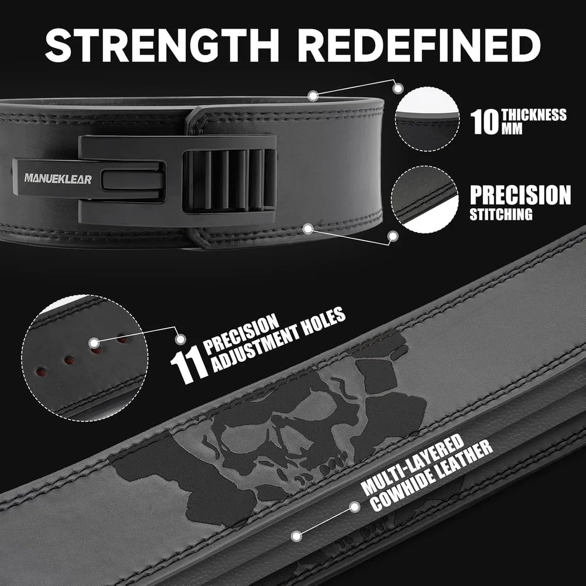 Heavy-duty lever lifting belt