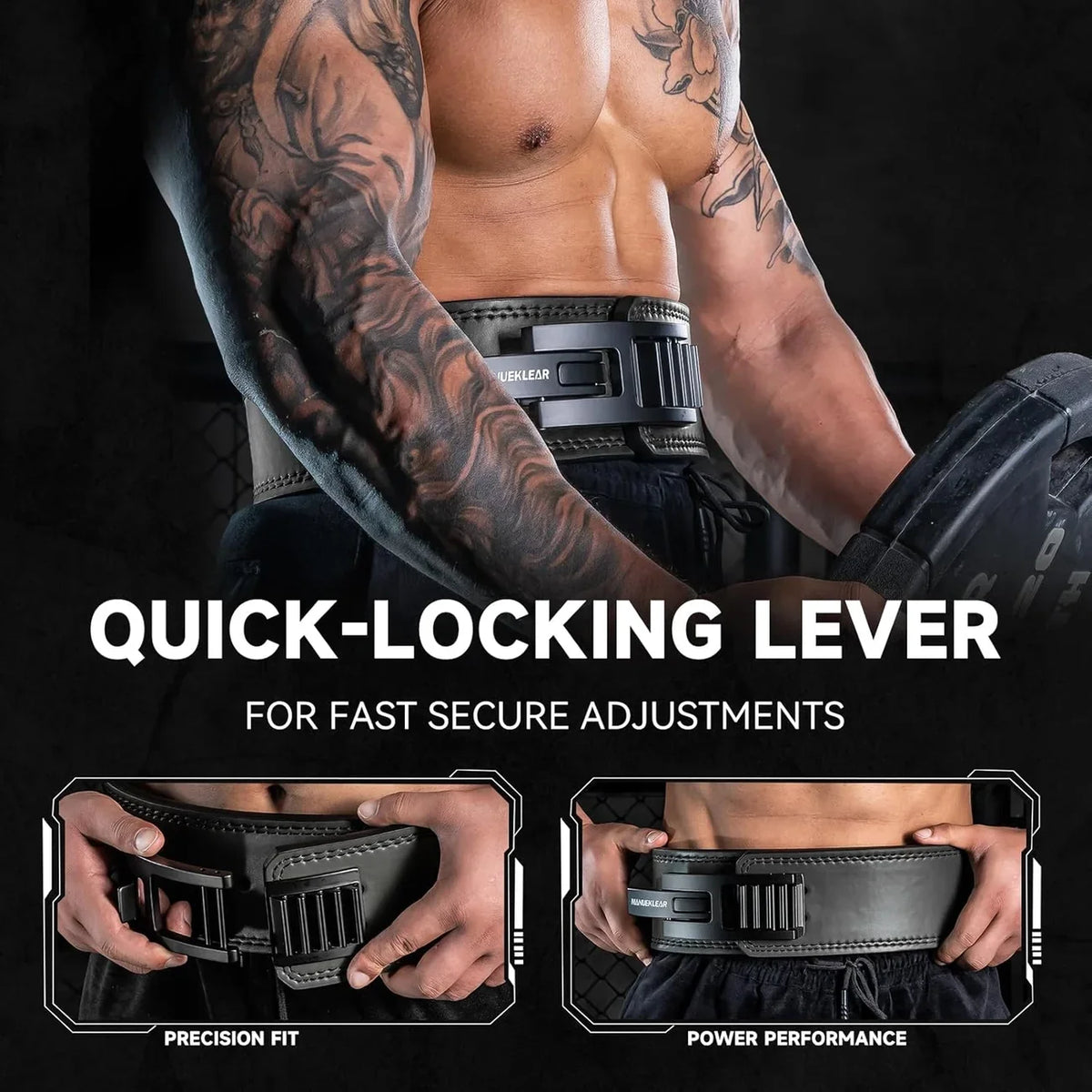 Adjustable weightlifting lever belt
