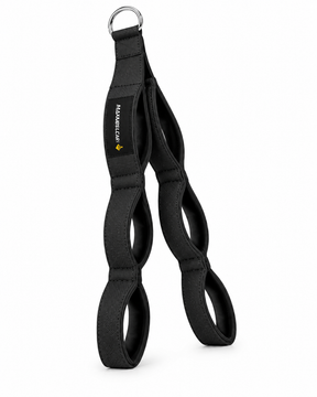 MANUEKLEAR 24-inch 3-grip tricep rope cable attachment in black