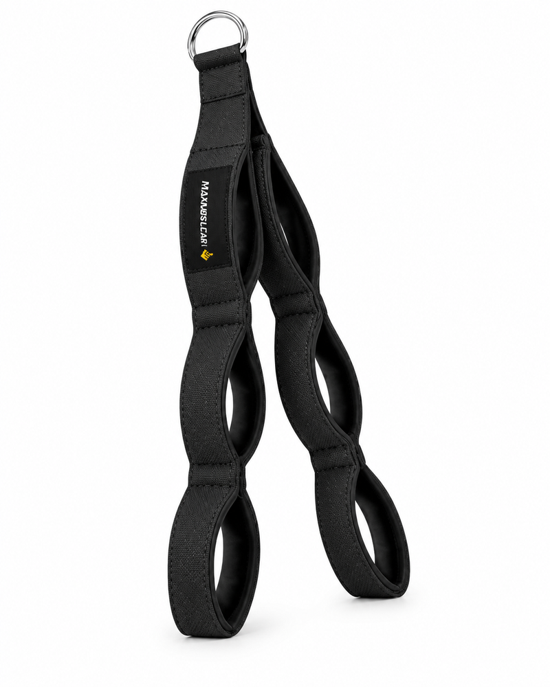 MANUEKLEAR 24-Inch 3-Grip Tricep Rope - Black