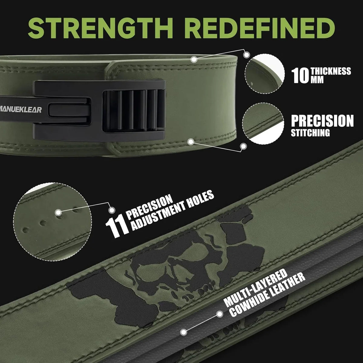 Heavy-duty lever lifting belt