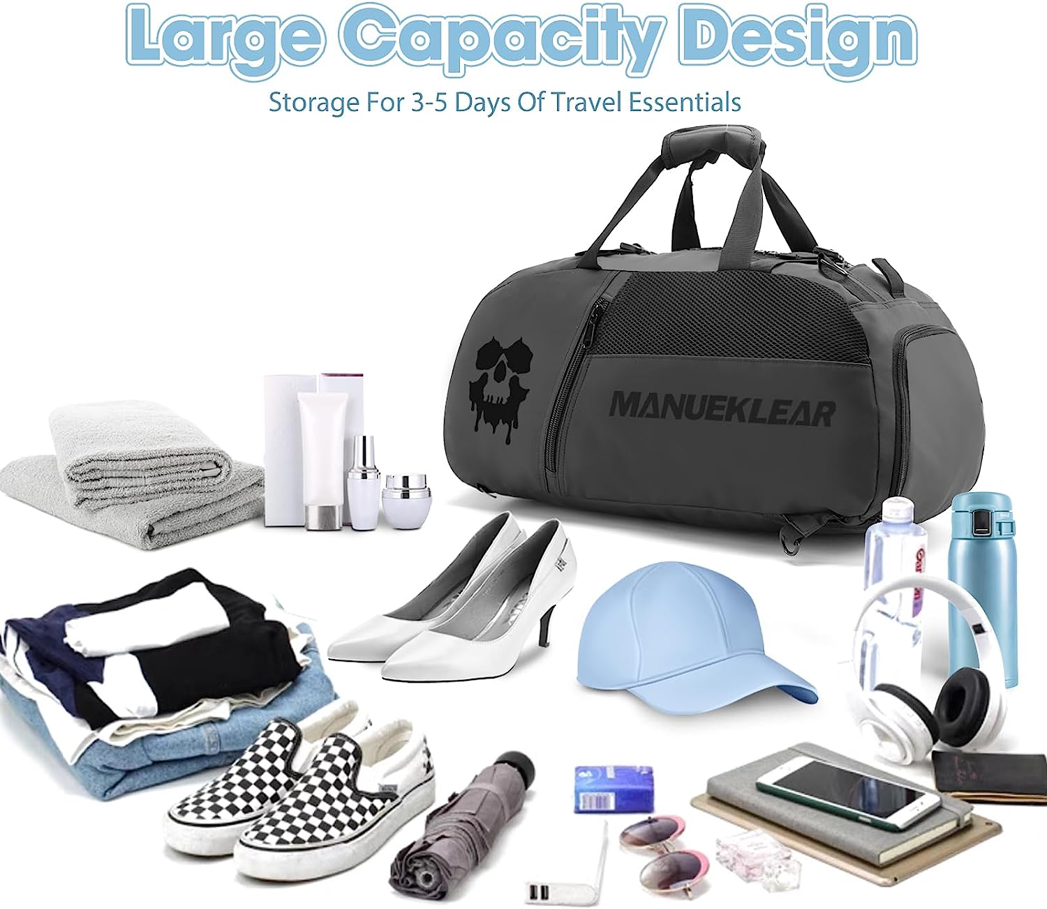 3-In-1 Gym Bag with Shoe Compartment