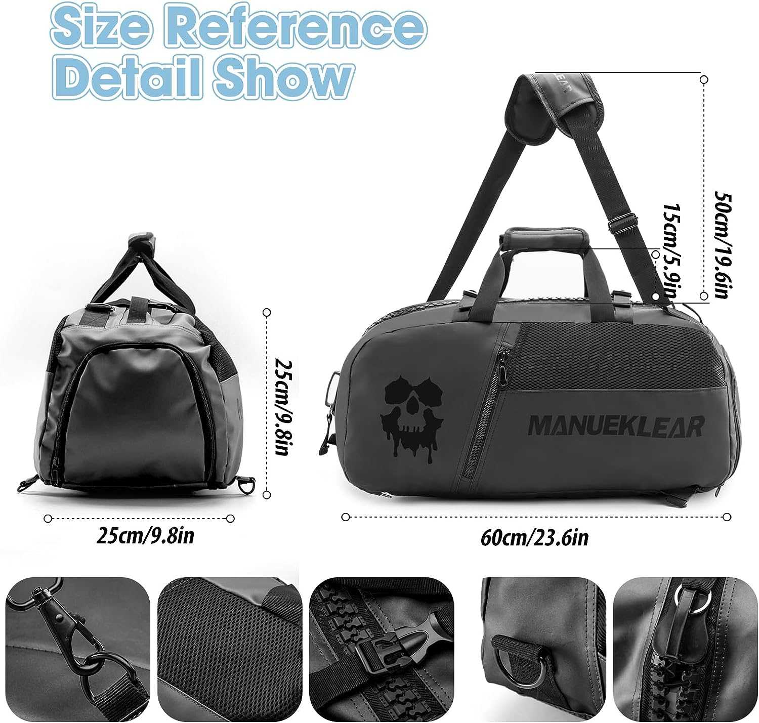 3-In-1 Gym Bag with Shoe Compartment