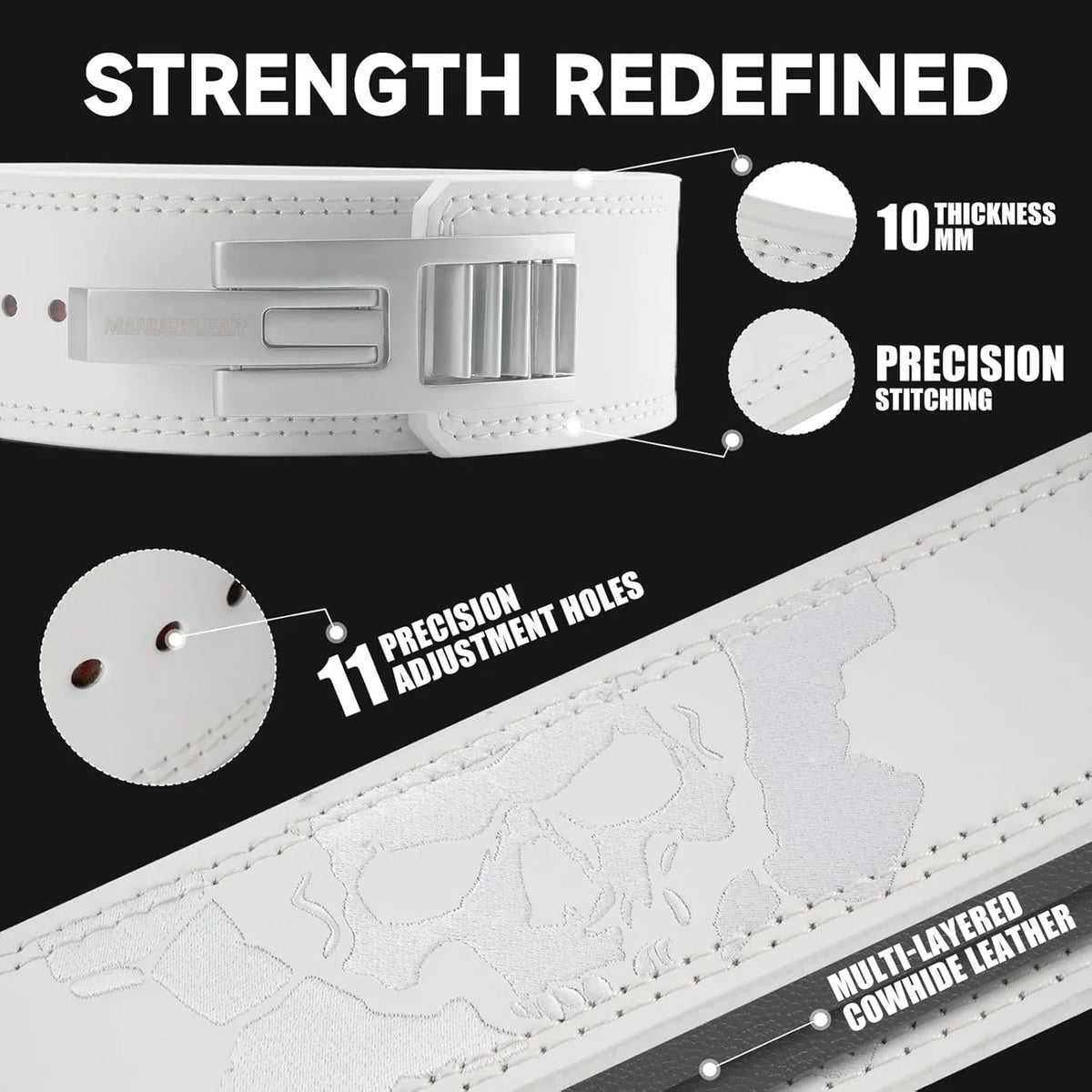 Adjustable weightlifting lever belt