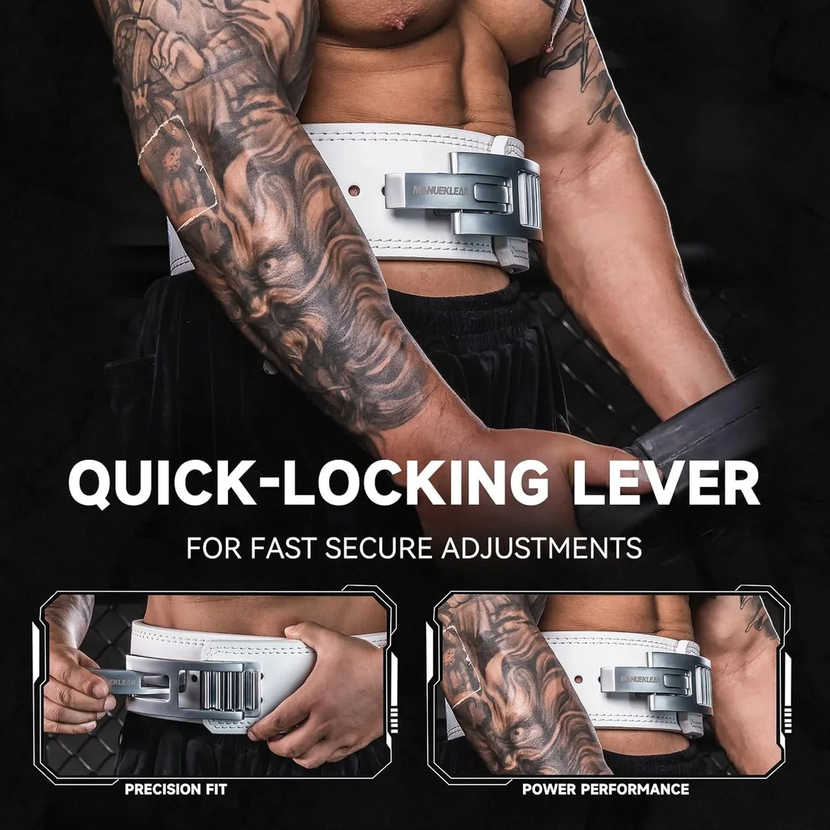 Adjustable weightlifting lever belt