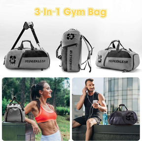 3-In-1 Gym Bag with Shoe Compartment