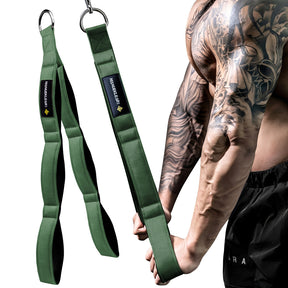 MANUEKLEAR 3 Grip Lengths in 1 Tricep Rope Cable Attachment with Ergonomic Handles, Greater ROM for Tricep Push Down Attachment Professional Gym Rope for Overhead Extension