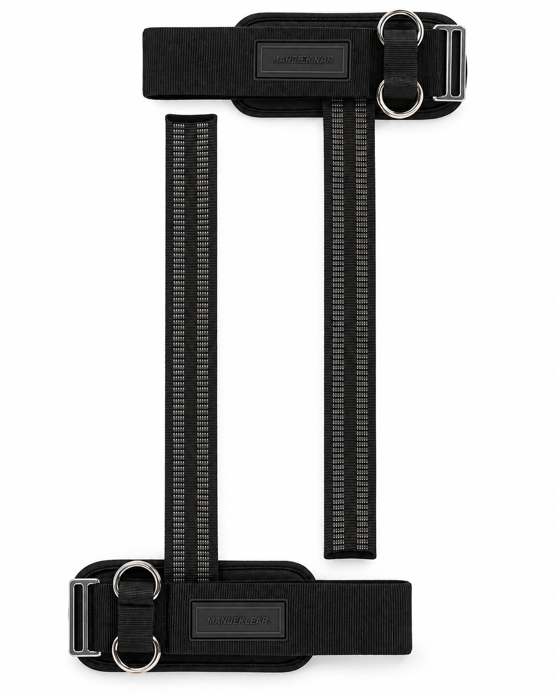 MANUEKLEAR D-ring lifting straps for cable machines in black