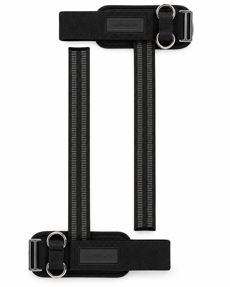 MANUEKLEAR 2 Size Gym Lifting Straps with D Rings for Cable Machine