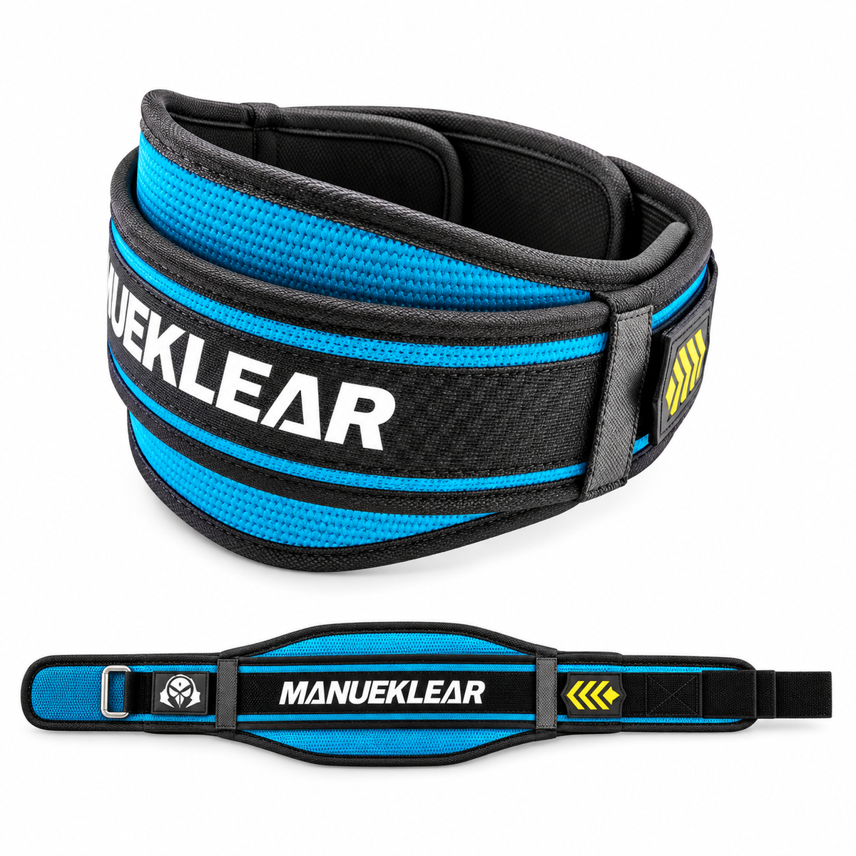 MANUEKLEAR breathable core-support lifting belt in lagoon blue