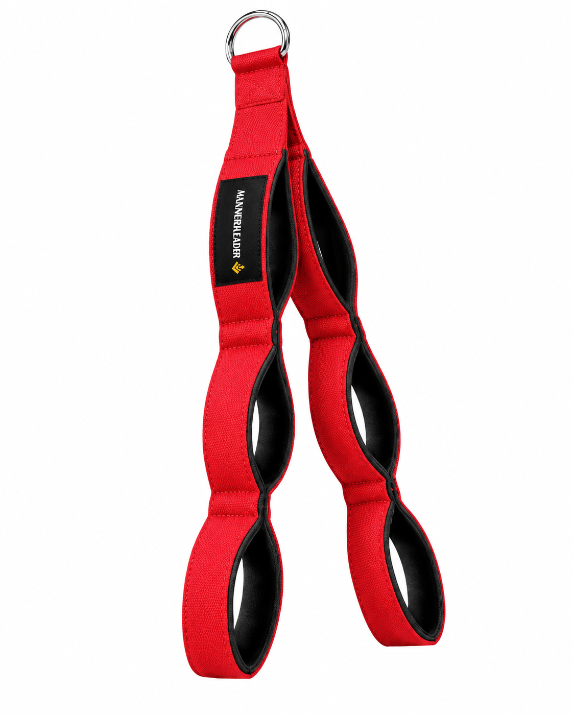 MANUEKLEAR 24-inch 3-grip tricep rope cable attachment in red