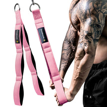 MANUEKLEAR 3 Grip Lengths in 1 Tricep Rope Cable Attachment with Ergonomic Handles, Greater ROM for Tricep Push Down Attachment Professional Gym Rope for Overhead Extension