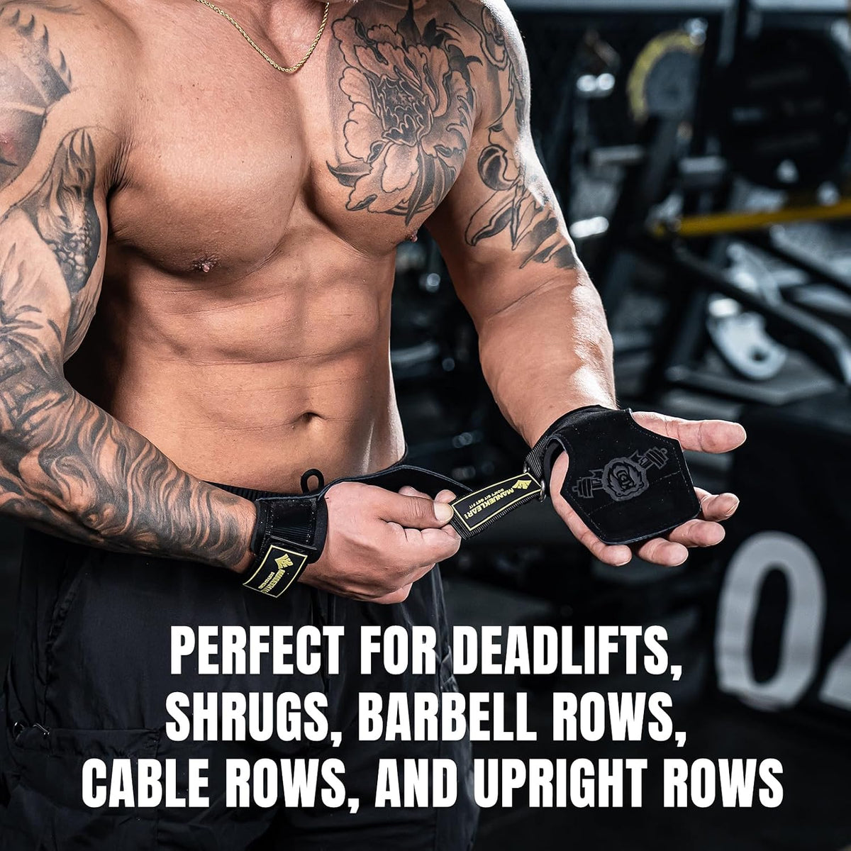 Double leather lifting straps in black