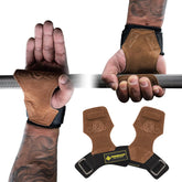 MANUEKLEAR Double Leather Lifting Straps, Brown, One Size