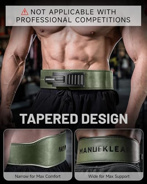 MANUEKLEAR tapered weightlifting belt