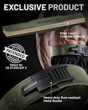 Tapered lever belt for gym lifting