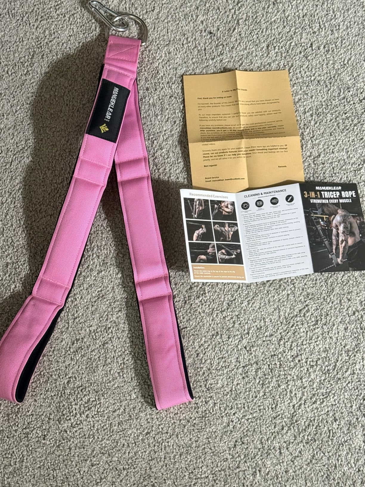 MANUEKLEAR 3-Grip Pink - Pink rope with included instructions